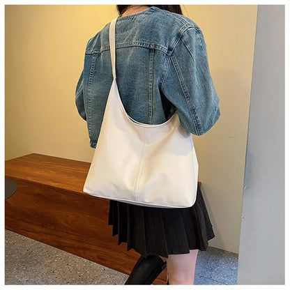 HOMEFISH Retro Luxury Large Tote Bag – Fashion PU Shoulder Handbag