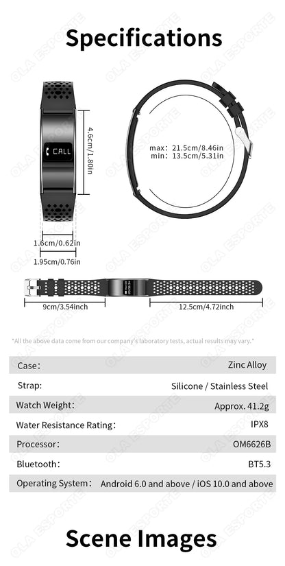 Ultra-Thin Smart Watch-2026 | Heart Rate, Blood Oxygen, Sleep Monitor & IPX8 Waterproof