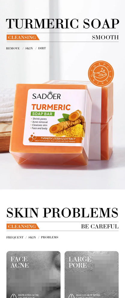 Hand Made Turmeric Soap Body Cleaning  Brightening Face Soap