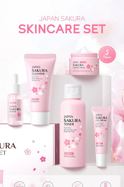 LAIKOU Sakura Skincare Set – 5PCS Moisturizing & Brightening Kit