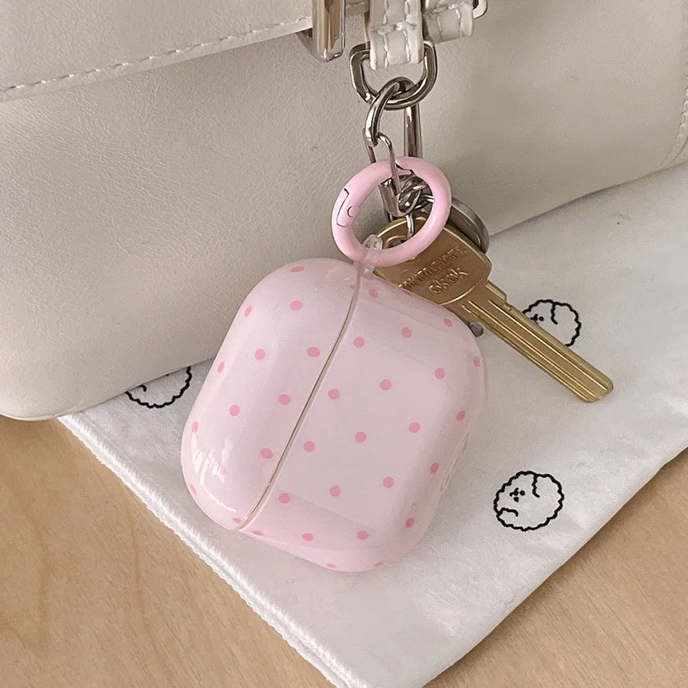 Cute Pink Green Polka Dot Shockproof AirPods Case Cover
