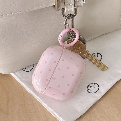 Cute Pink Green Polka Dot Shockproof AirPods Case Cover