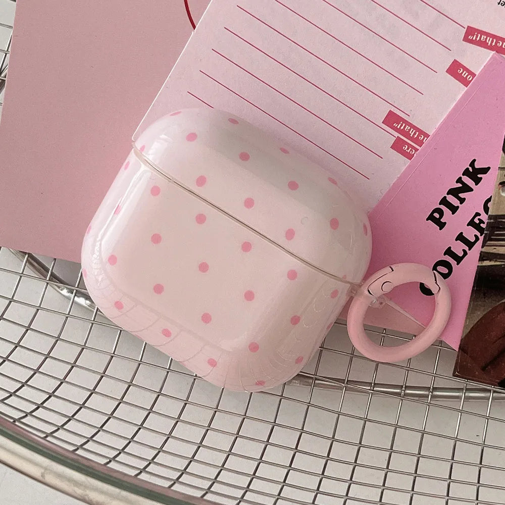 Cute Pink Green Polka Dot Shockproof AirPods Case Cover