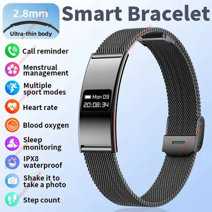 Ultra-Thin Smart Watch-2026 | Heart Rate, Blood Oxygen, Sleep Monitor & IPX8 Waterproof