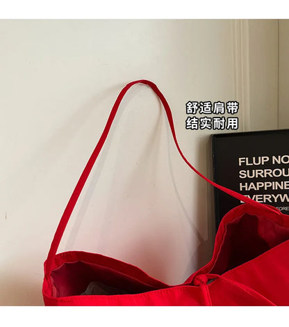 Minimalist Tote Shoulder Bag – Large Capacity Retro Shopping Bag