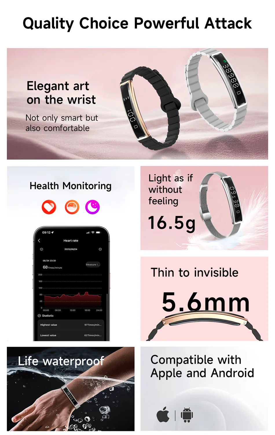 2026 Ultra-Thin Smart Watch | Heart Rate & Sleep Monitor