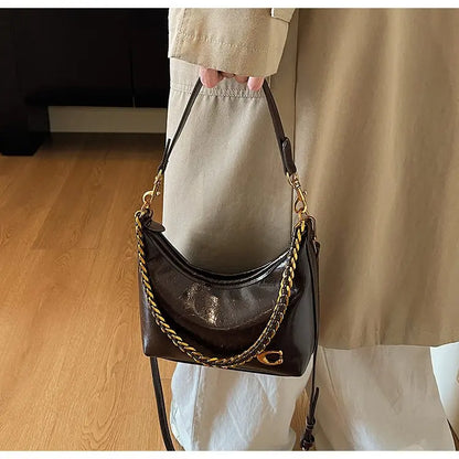 Vintage Designer Large Leather Shoulder Bag – Fashion Stroller Tote