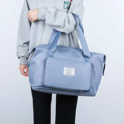 Business & Leisure Travel Bag – Large Capacity Waterproof Nylon Tote  Pattern Type: Solid  Style: Fashion