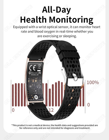 Ultra-Thin Smart Watch-2026 | Heart Rate, Blood Oxygen, Sleep Monitor & IPX8 Waterproof