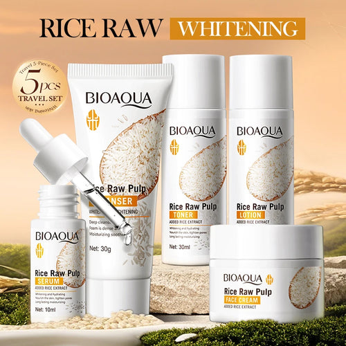 BIOAOUA Rice Puree Set – Hydrating Facial Cleanser & Soap