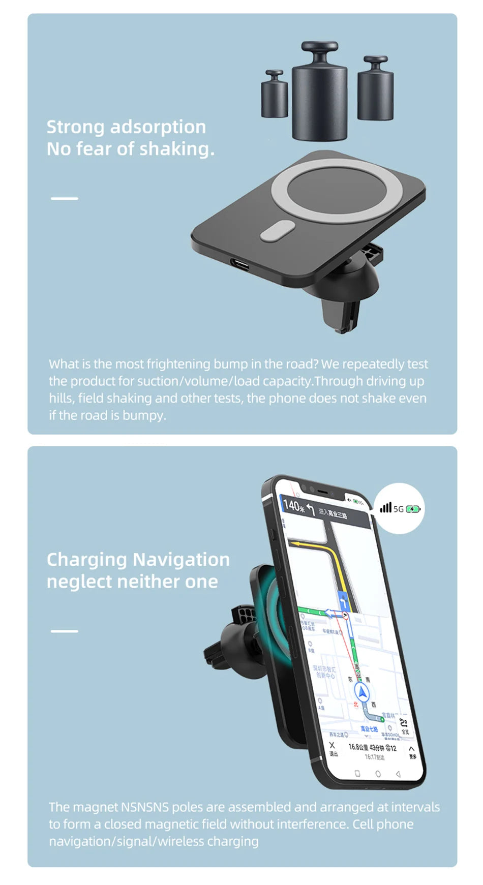 Magnetic Car Wireless Charger For Macsafe for iPhone 12 13 14 15 Pro Max Mini Air Vent Car Phone Holder Stand Fast Car Charging