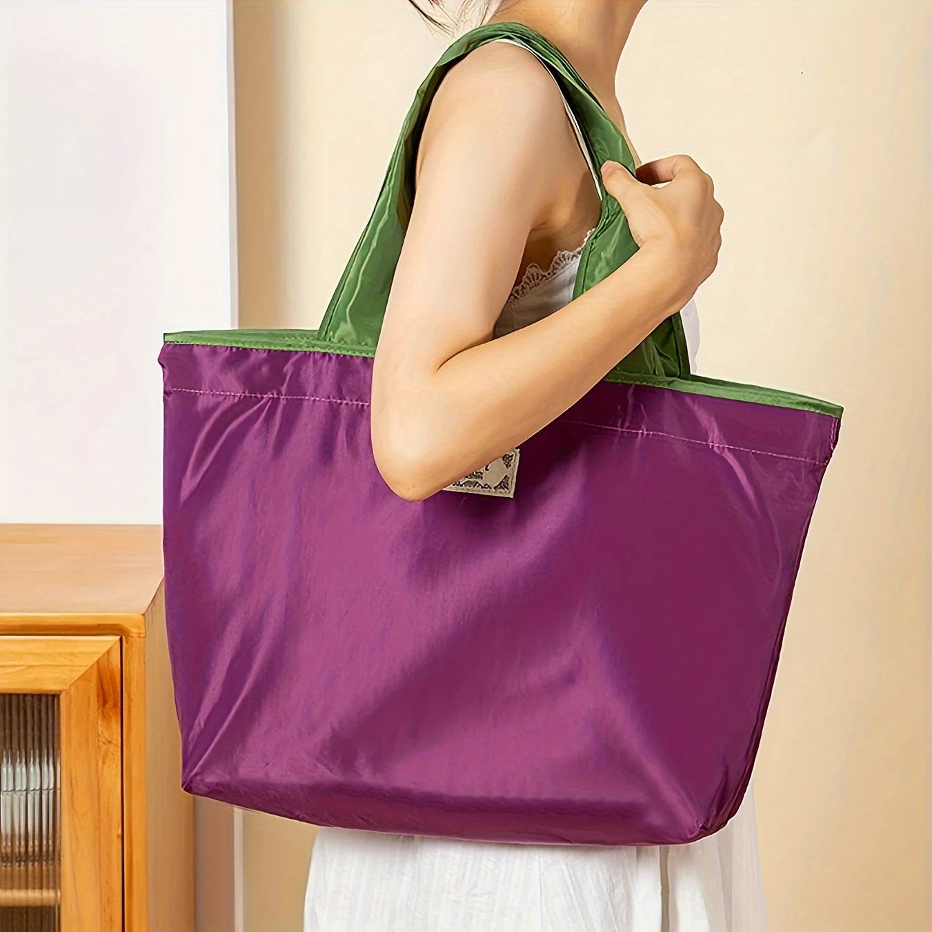 Reusable Shopping Bag, Large Foldable  Eco-friendly