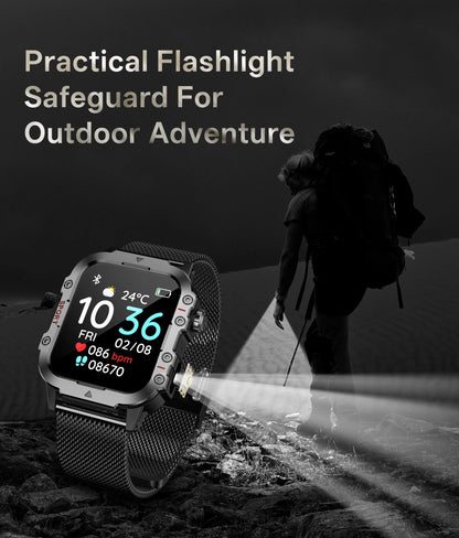 2026 Military Smart Watch Bluetooth Call Fitness Tracker GPS