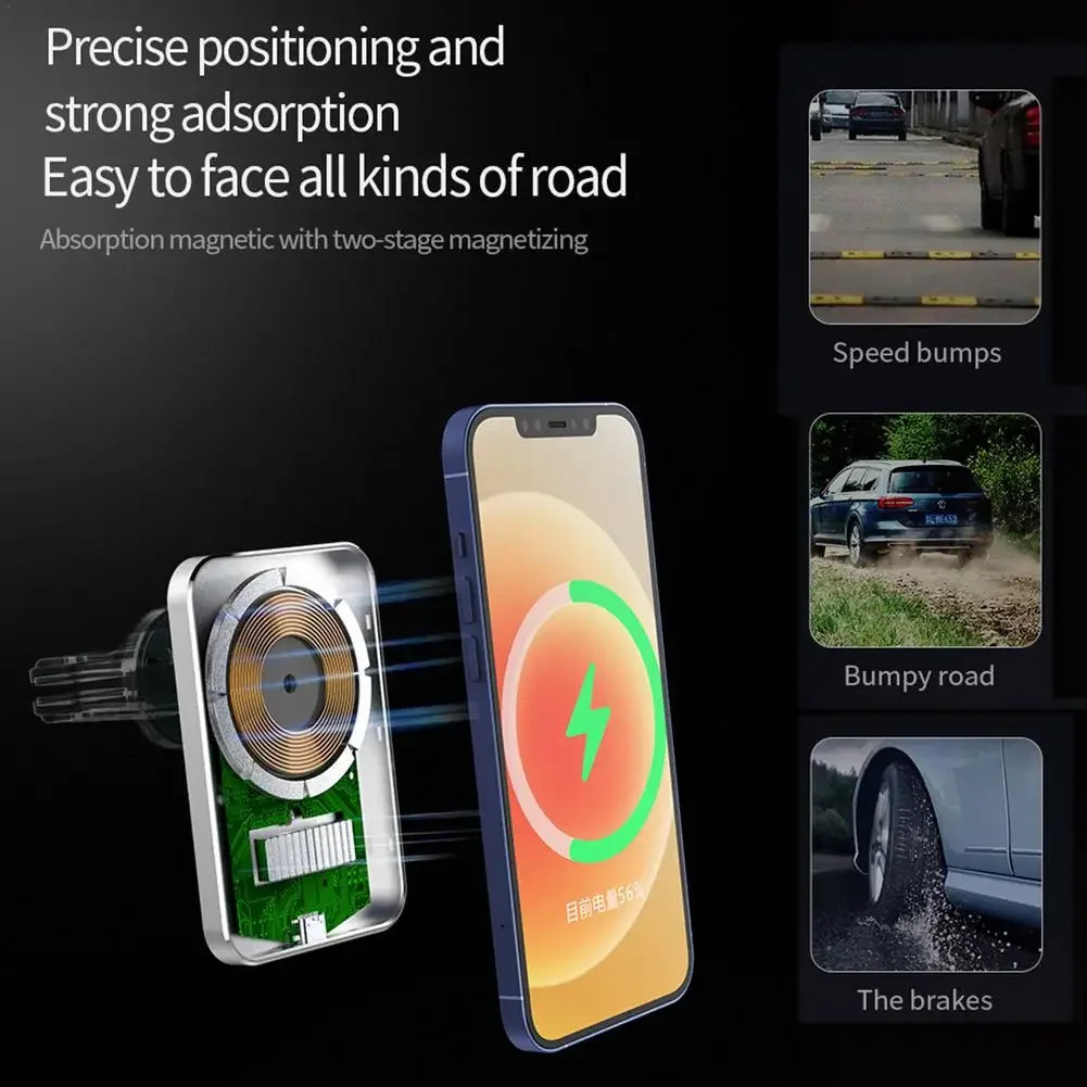 Magnetic Car Wireless Charger For Macsafe for iPhone 12 13 14 15 Pro Max Mini Air Vent Car Phone Holder Stand Fast Car Charging