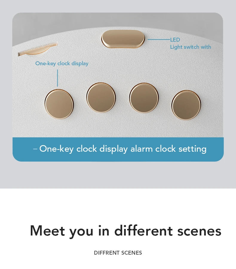 Bluetooth Speaker Clock LED Night Light 15W Wireless Charger