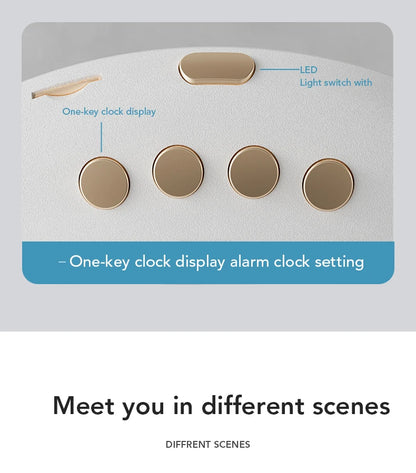 Bluetooth Speaker Clock LED Night Light 15W Wireless Charger