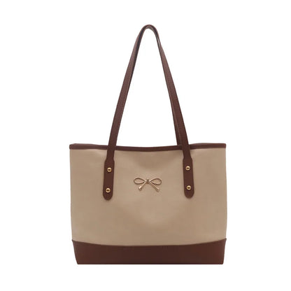 Women’s Daily PU Shoulder Bag – Large Capacity with Bow Decoration
