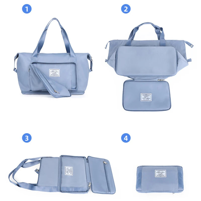 Business & Leisure Travel Bag – Large Capacity Waterproof Nylon Tote  Pattern Type: Solid  Style: Fashion