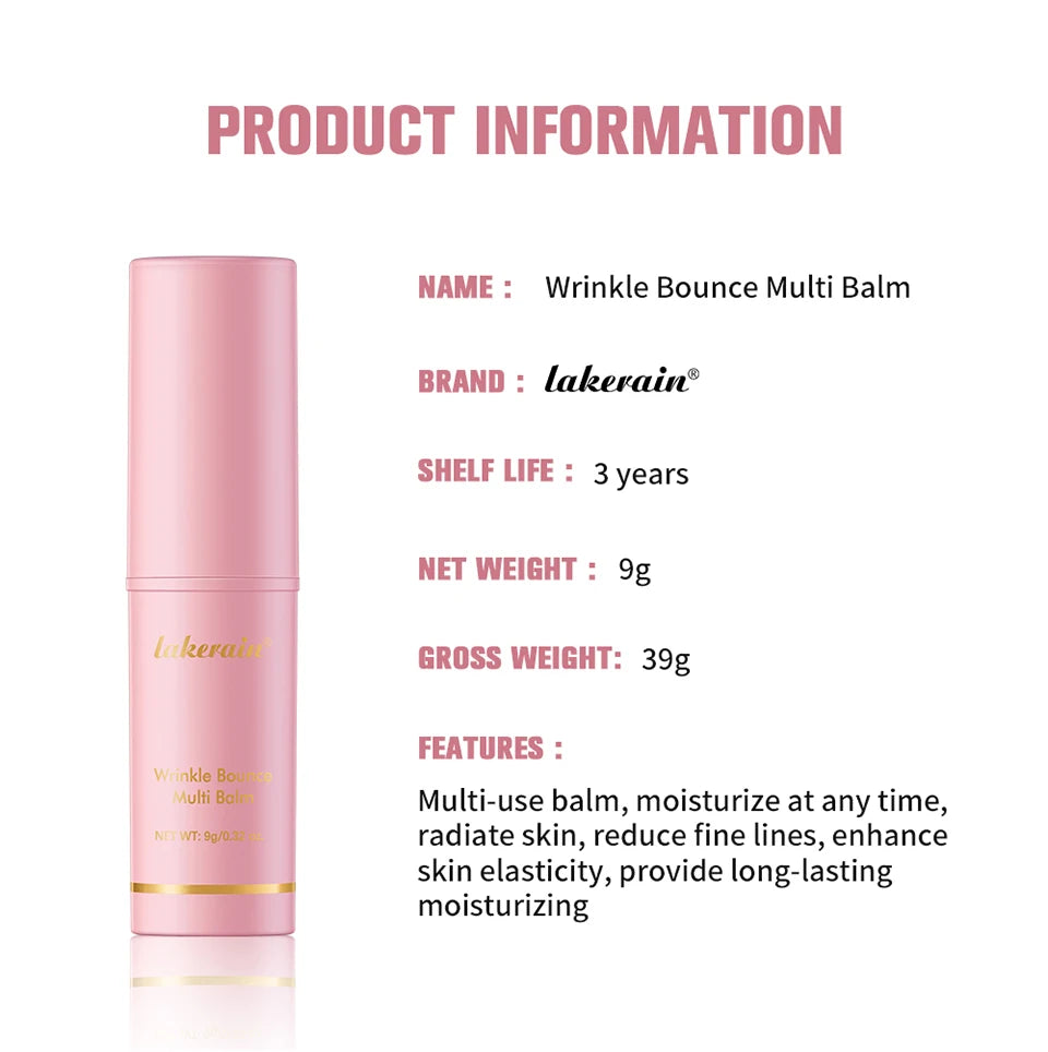 Lakerain Korean Pink Balm Stick – Hydrating Multi‑Use Wrinkle Bounce Balm
