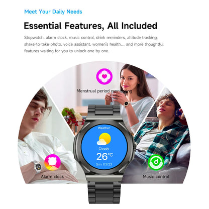 Premium AMOLED Smart Watch | Voice Assistant & Health Monitor-2026
