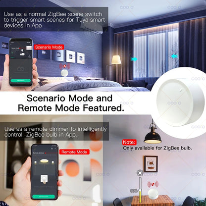 Tuya ZigBee Smart Knob Switch Dimmer Scene Controller