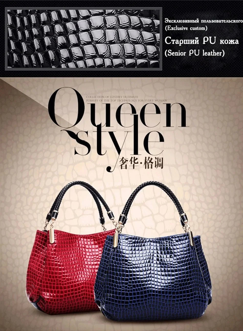 Luxury Crocodile Leather Handbag for Women – Designer Shoulder Bag & Purse