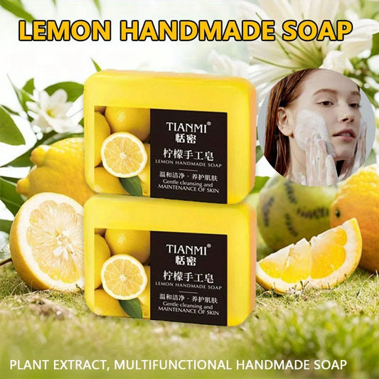 2PCS Lemon Handmade Soap – Moisturizing & Cleaning for All Skin Types
