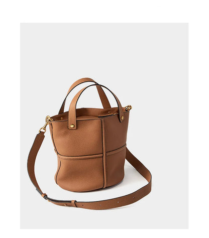 Classic Genuine Leather Women’s Unique Bucket Bag | NIGEDU B409