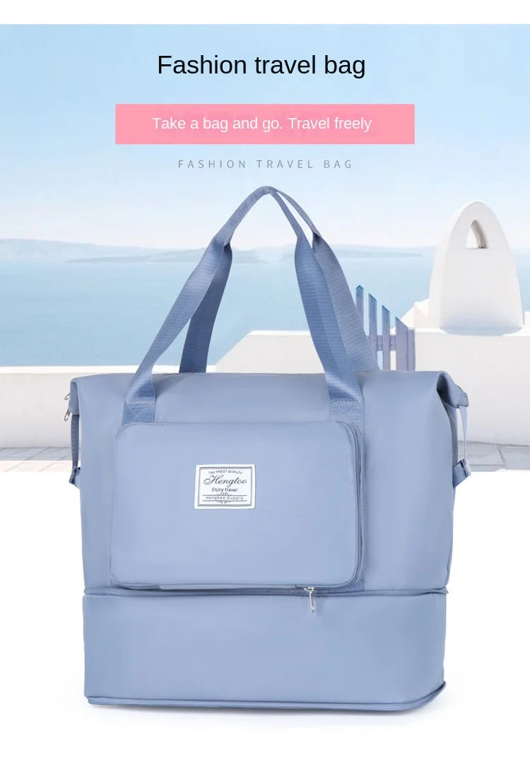 Business & Leisure Travel Bag – Large Capacity Waterproof Nylon Tote  Pattern Type: Solid  Style: Fashion