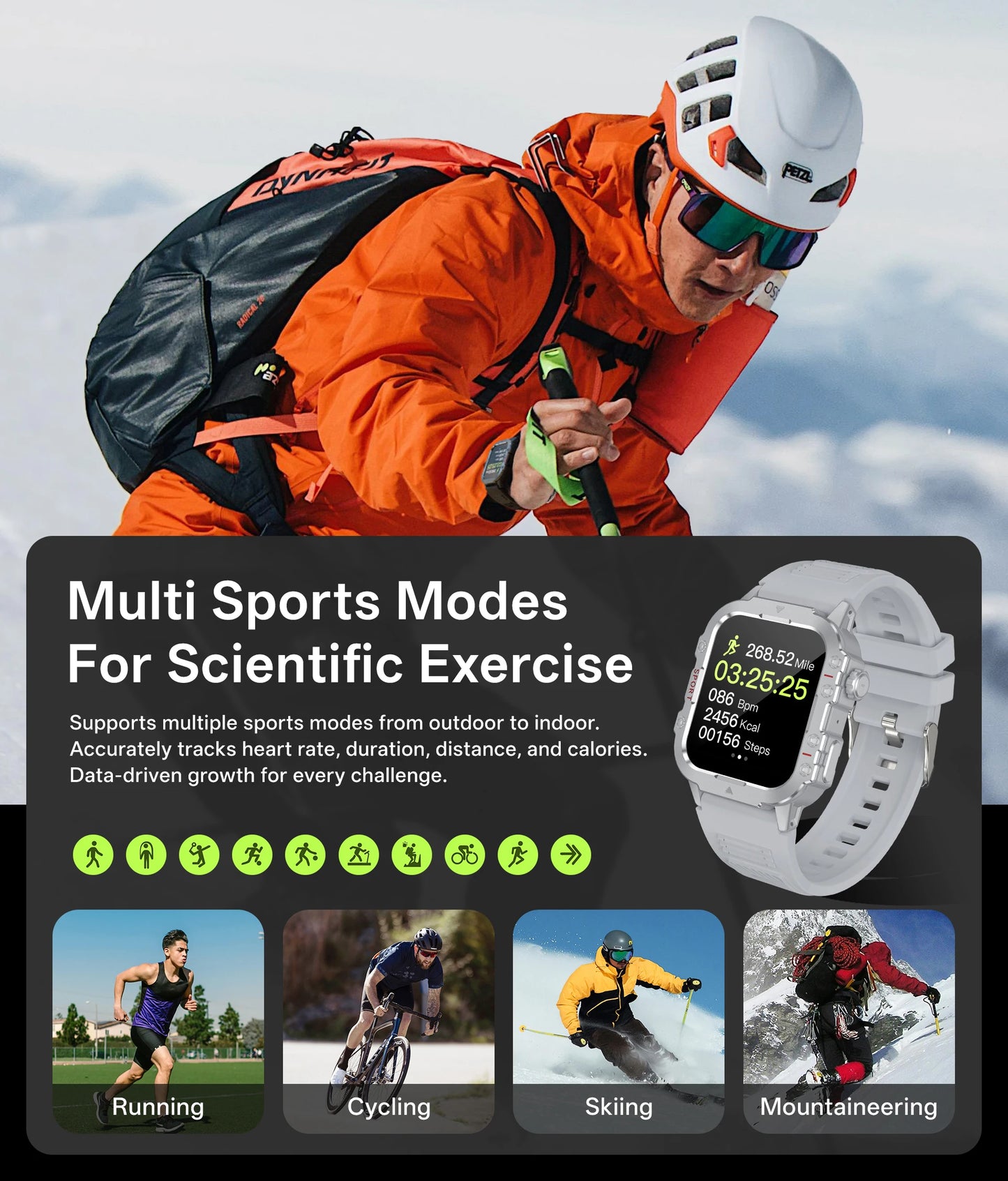 2026 Military Smart Watch Bluetooth Call Fitness Tracker GPS