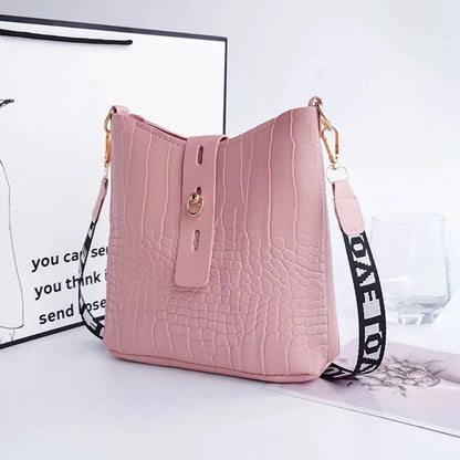 Women’s Classic Shoulder Crossbody Bag – Casual PU Leather Bucket Style