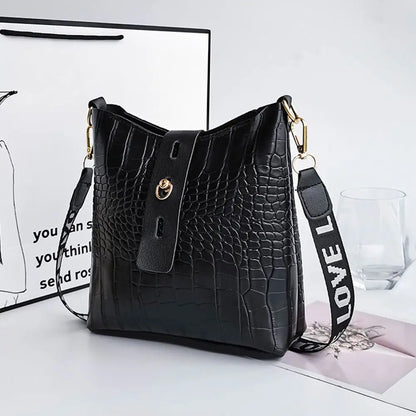 Women’s Classic Shoulder Crossbody Bag – Casual PU Leather Bucket Style