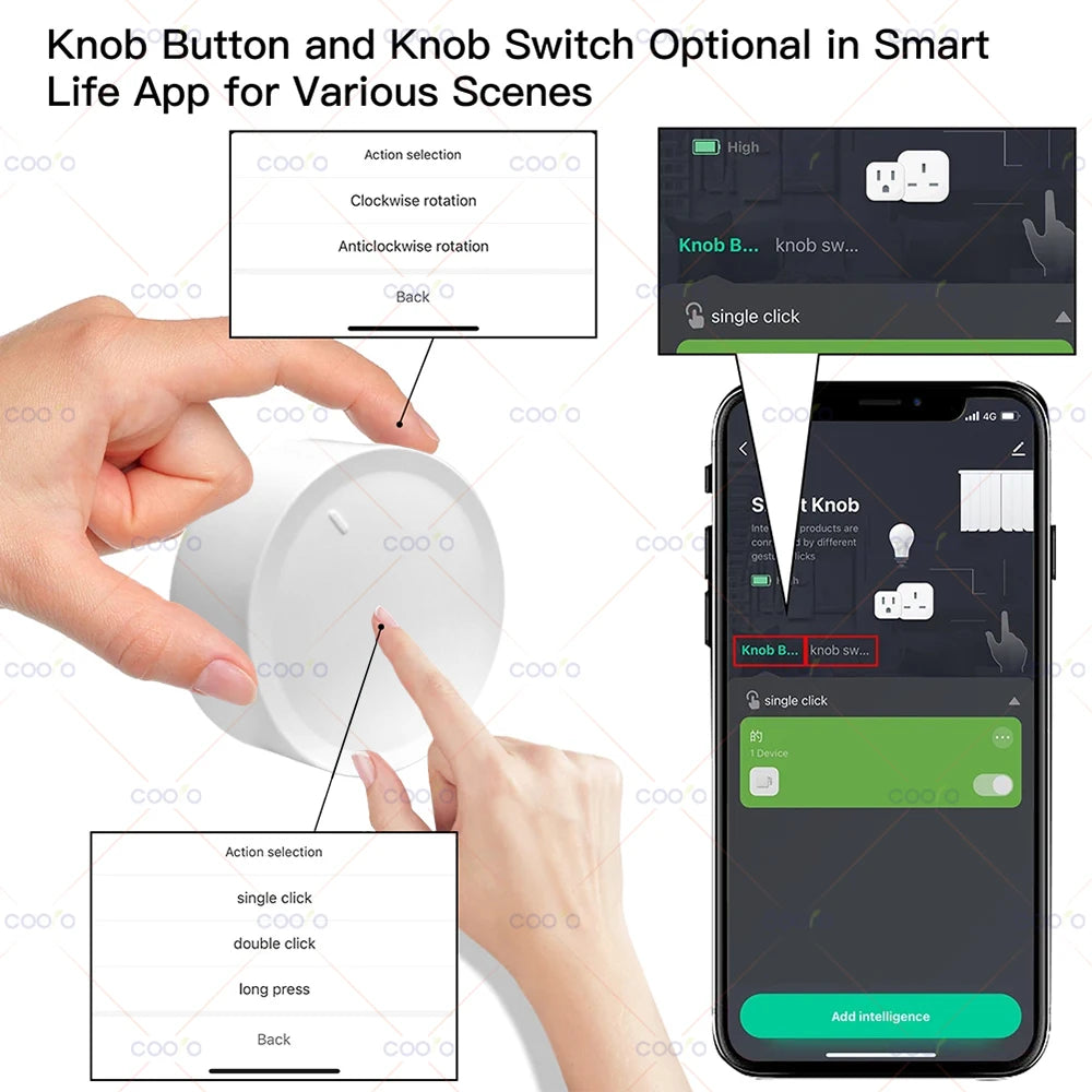 Tuya ZigBee Smart Knob Switch Dimmer Scene Controller