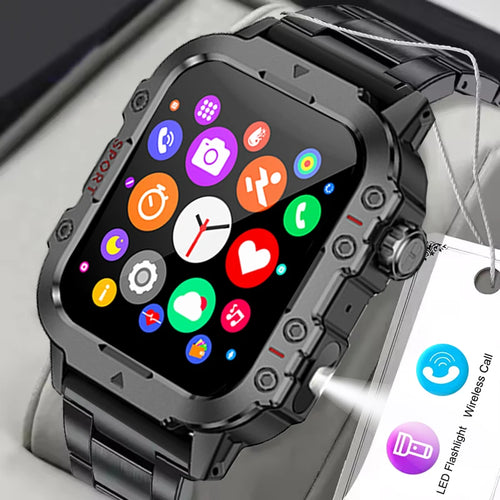 2026 Military Smart Watch Bluetooth Call Fitness Tracker GPS
