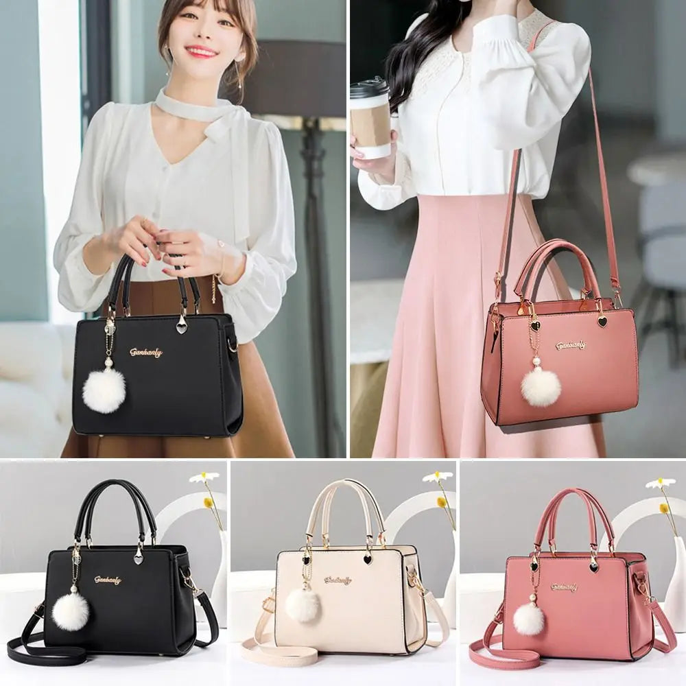 Stylish PU Leather Pendant Handbag – Versatile Shoulder & Crossbody Bag