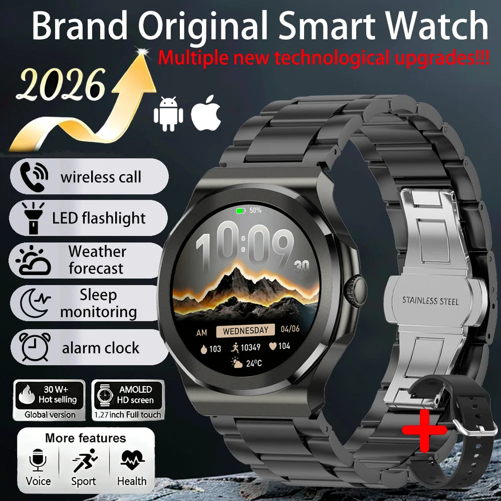 Premium AMOLED Smart Watch | Voice Assistant & Health Monitor-2026