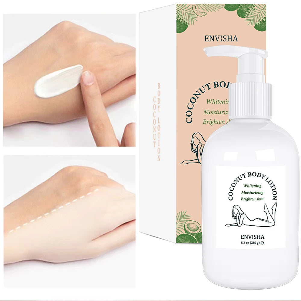 ENVISHA Coconut Oil Body Lotion – Moisturizing Glow for Face & Body