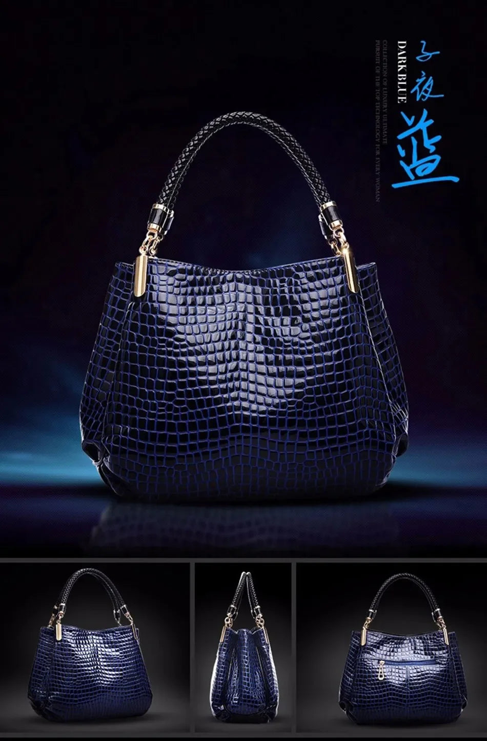 Luxury Crocodile Leather Handbag for Women – Designer Shoulder Bag & Purse