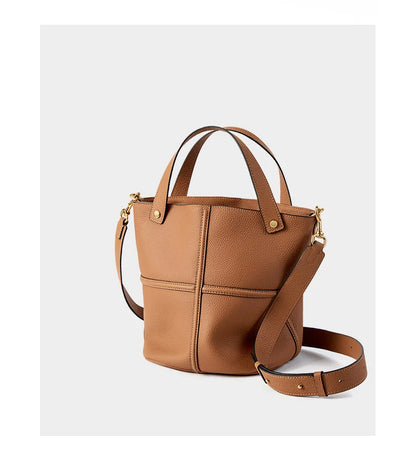 Classic Genuine Leather Women’s Unique Bucket Bag | NIGEDU B409