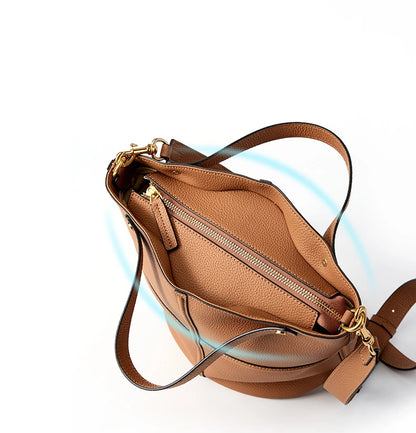Classic Genuine Leather Women’s Unique Bucket Bag | NIGEDU B409