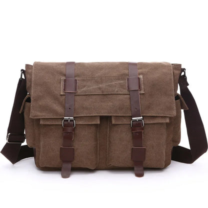 Canvas Men’s Crossbody Laptop Messenger Bag