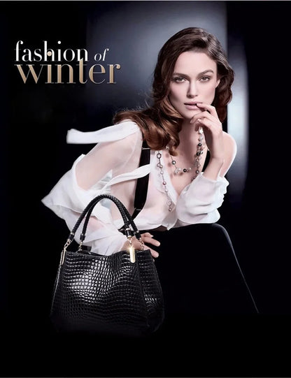 Luxury Crocodile Leather Handbag for Women – Designer Shoulder Bag & Purse