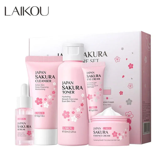 LAIKOU Sakura Skincare Set – Moisturizing 5PCS Kit