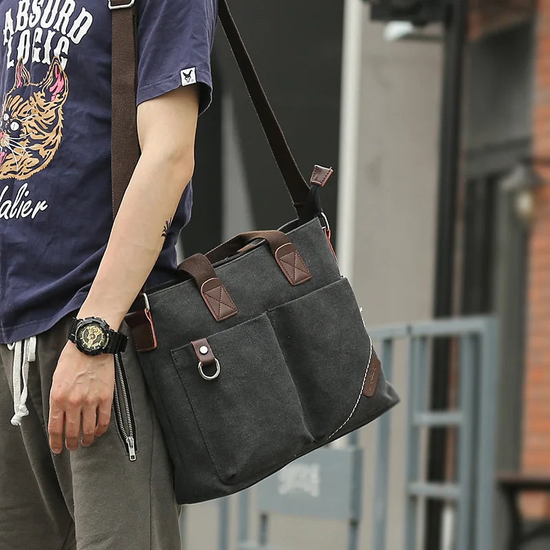 Luxury Canvas Business Travel Crossbody Bag-Signature
