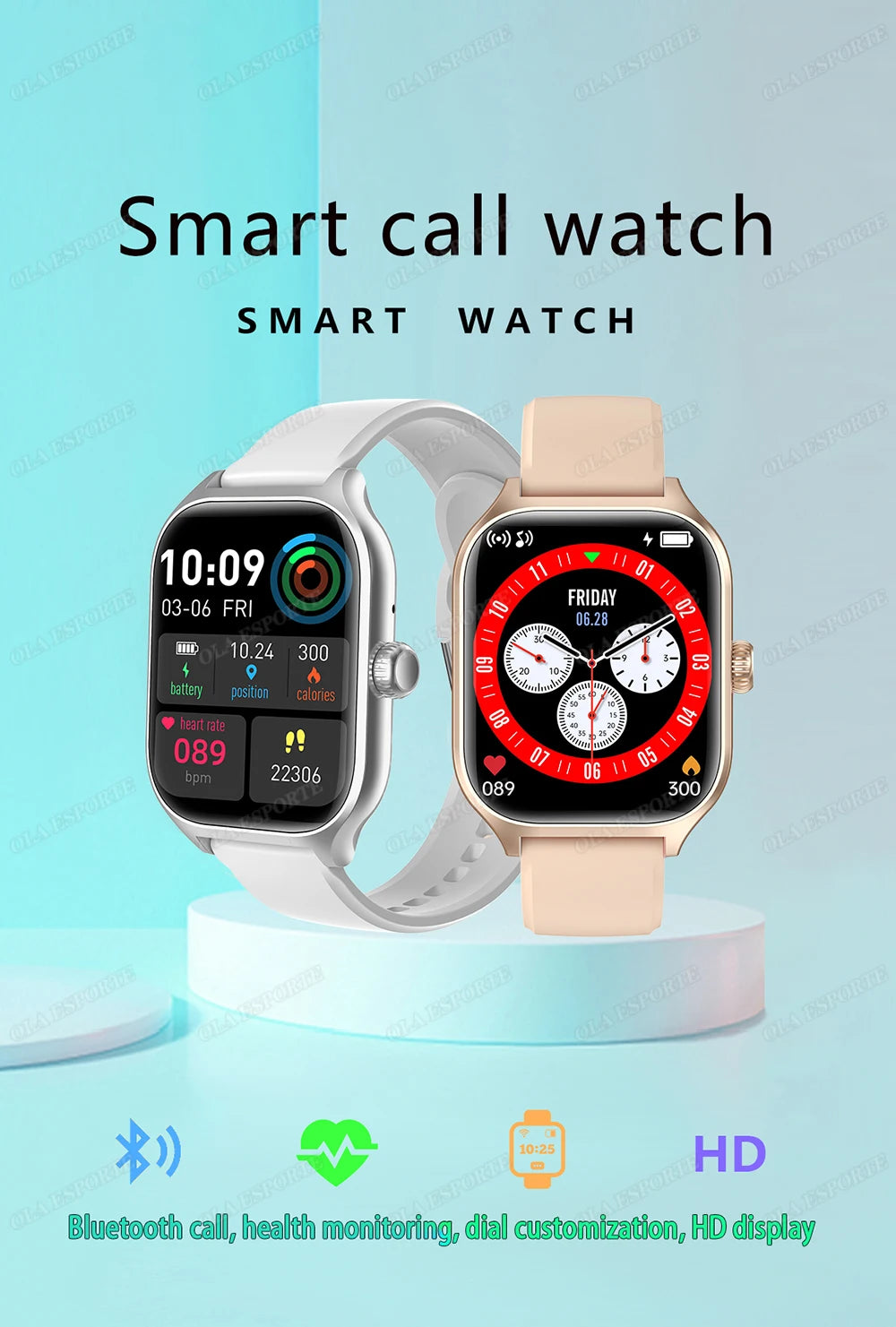 1.83" HD Smart Watch Bluetooth Call Sports Fitness Tracker