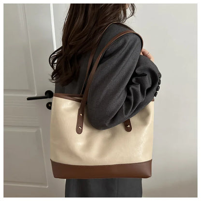 Women’s Daily PU Shoulder Bag – Large Capacity with Bow Decoration