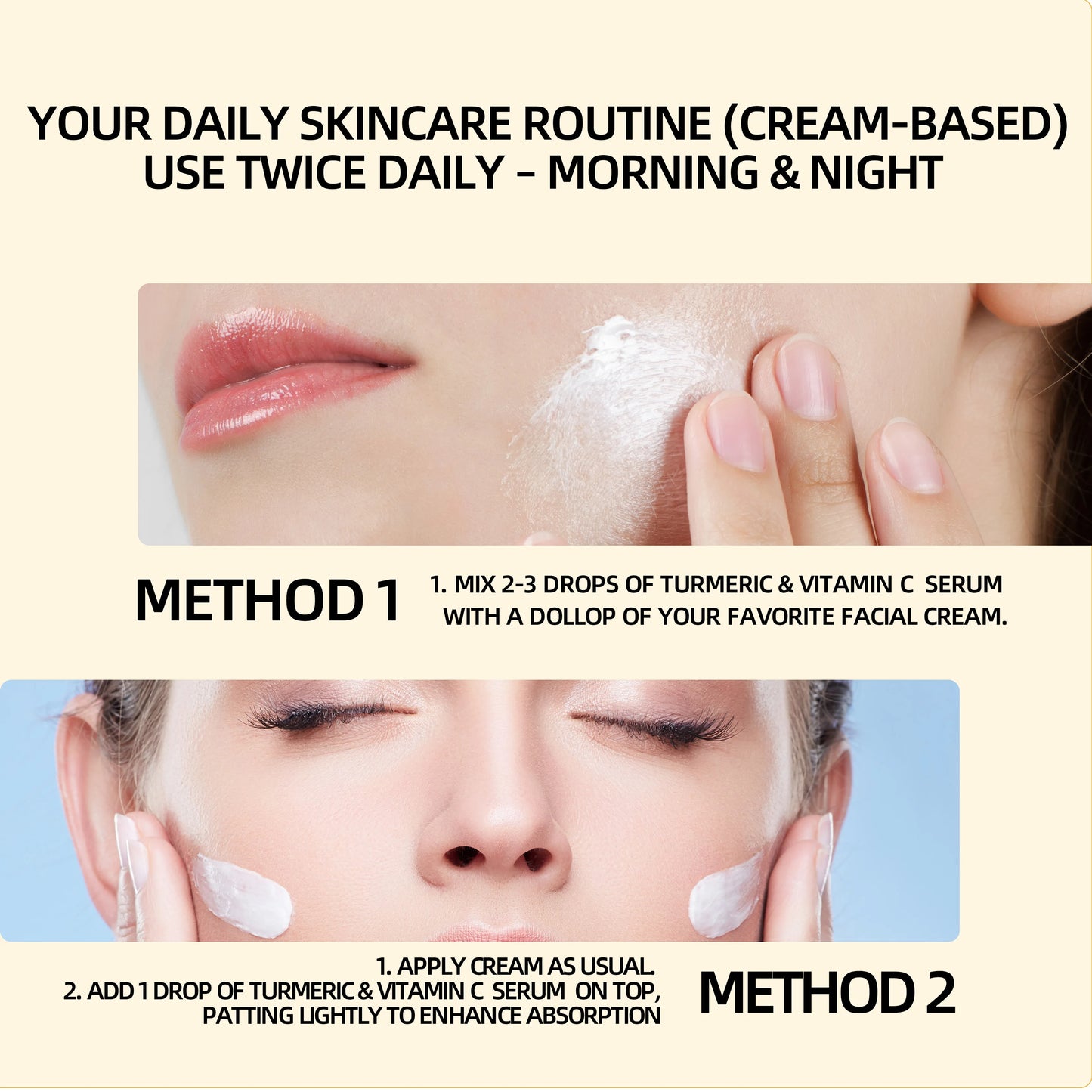 Turmeric & Vitamin C Cream – Lightweight Glow for Face & Neck