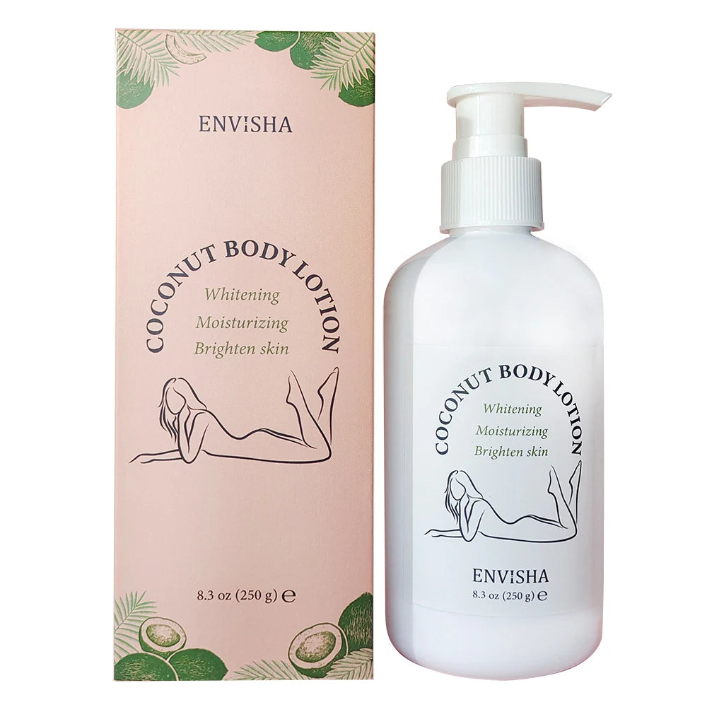 ENVISHA Coconut Oil Body Lotion – Moisturizing Glow for Face & Body