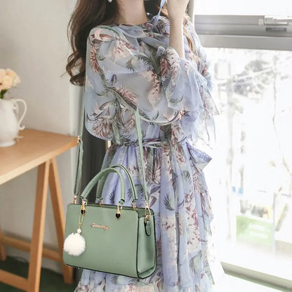 Stylish PU Leather Pendant Handbag – Versatile Shoulder & Crossbody Bag