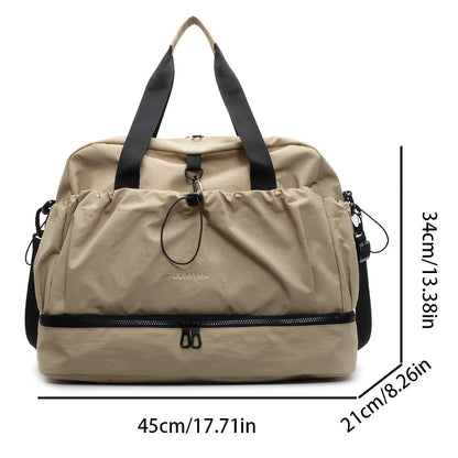 Women’s Waterproof Travel Tote – Separate Shoe Storage Duffel